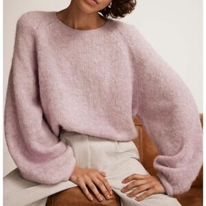 MINT VELVET Women's M purple Alpaca wool blend balloon sleeves new